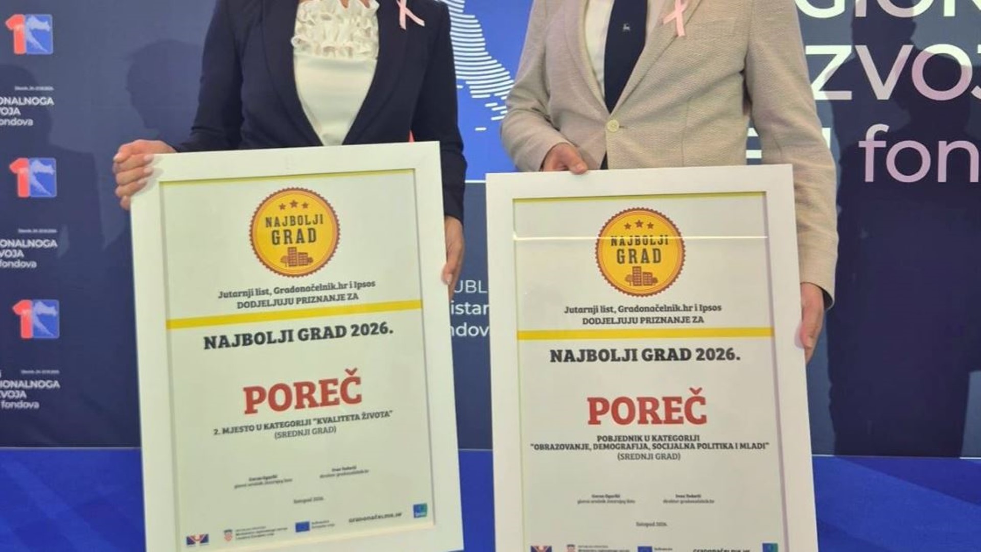 Poreč treći put zaredom osvojio naslov Najboljeg grada u kategoriji obrazovanja, demografije i mladih